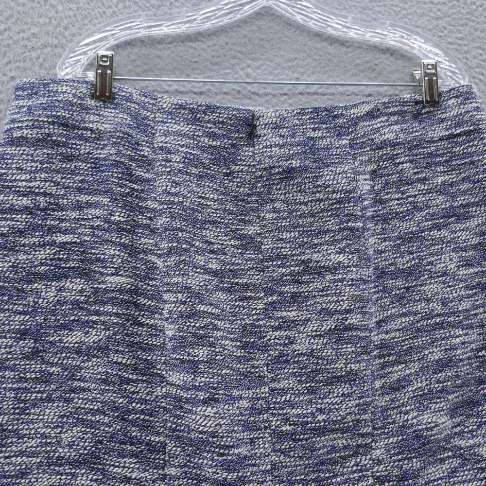Ann Taylor Petite Blue Tweed Pencil Skirt Size 16P Textured Professional Lined